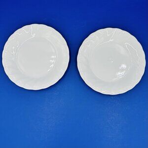 Sheffield Bone White Swirl 6.75" Bread Butter Plates Porcelain Japan Set of 2
